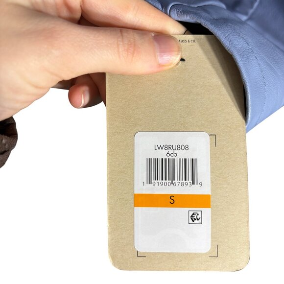 Levi's Belted Faux Leather Motorcycle Jacket Dusty Blue Size Small NWT - Picture 7 of 9